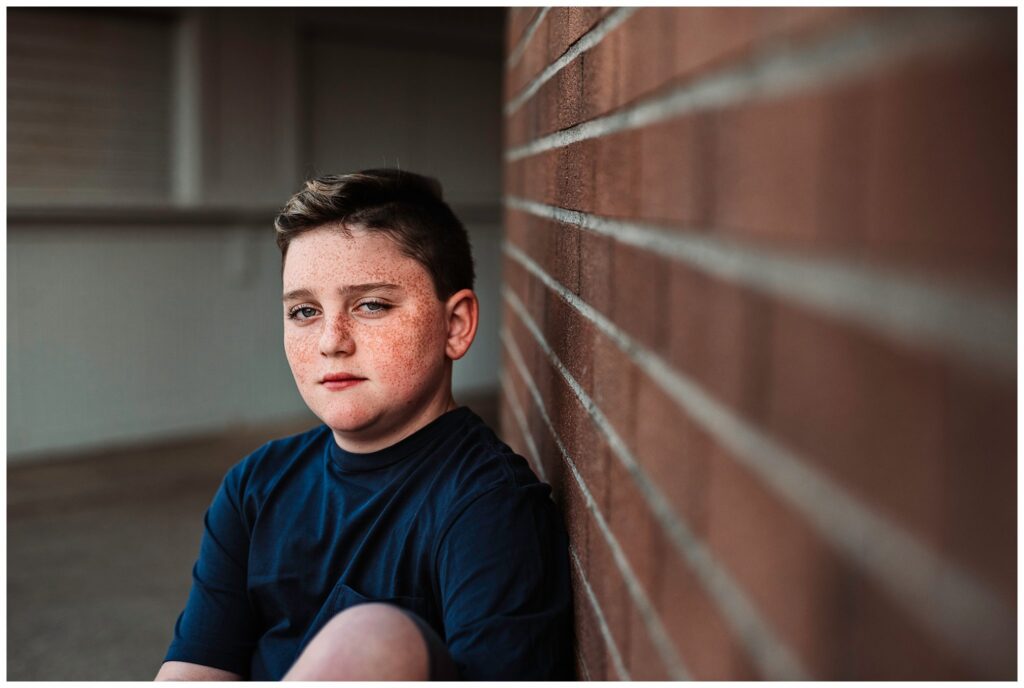 Denver Boulder Bar Mitzvah Portraits brick wall