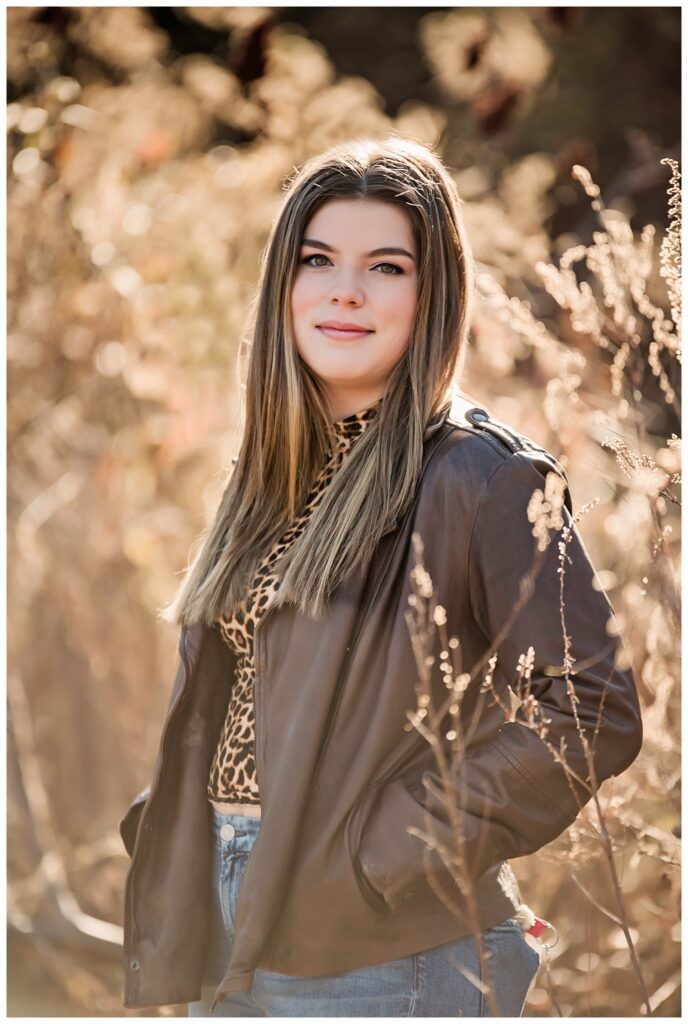 Boulder Denver Senior Portraits leather jacket