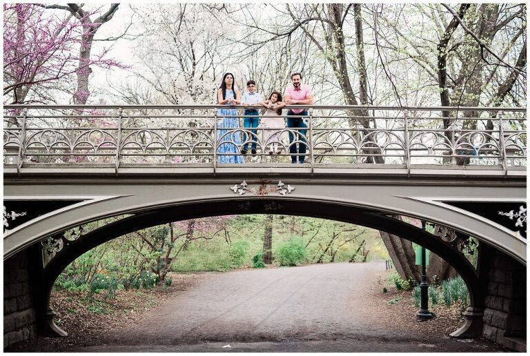 Central Park Family Photos on the bridge