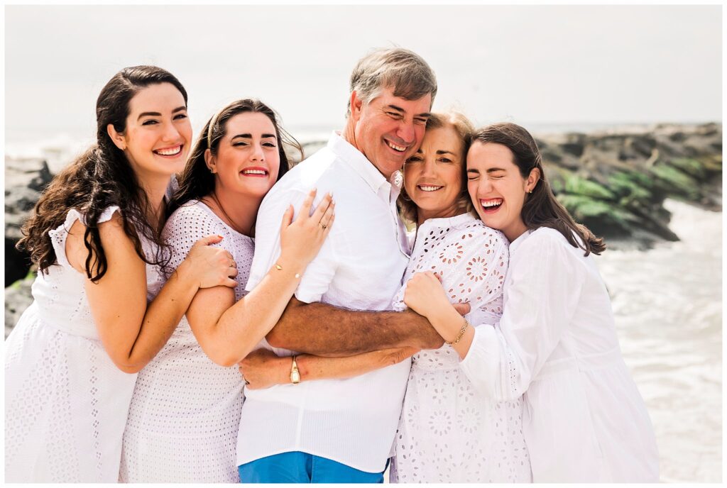 Adult Family Beach Photos dad with his girls