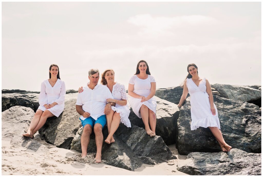 Adult Family Beach Photos using the Jetty