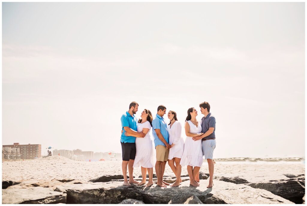 Adult Family Beach Photos sisters and husbands