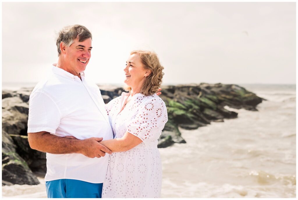 Adult Family Beach Photos mom and dad laught