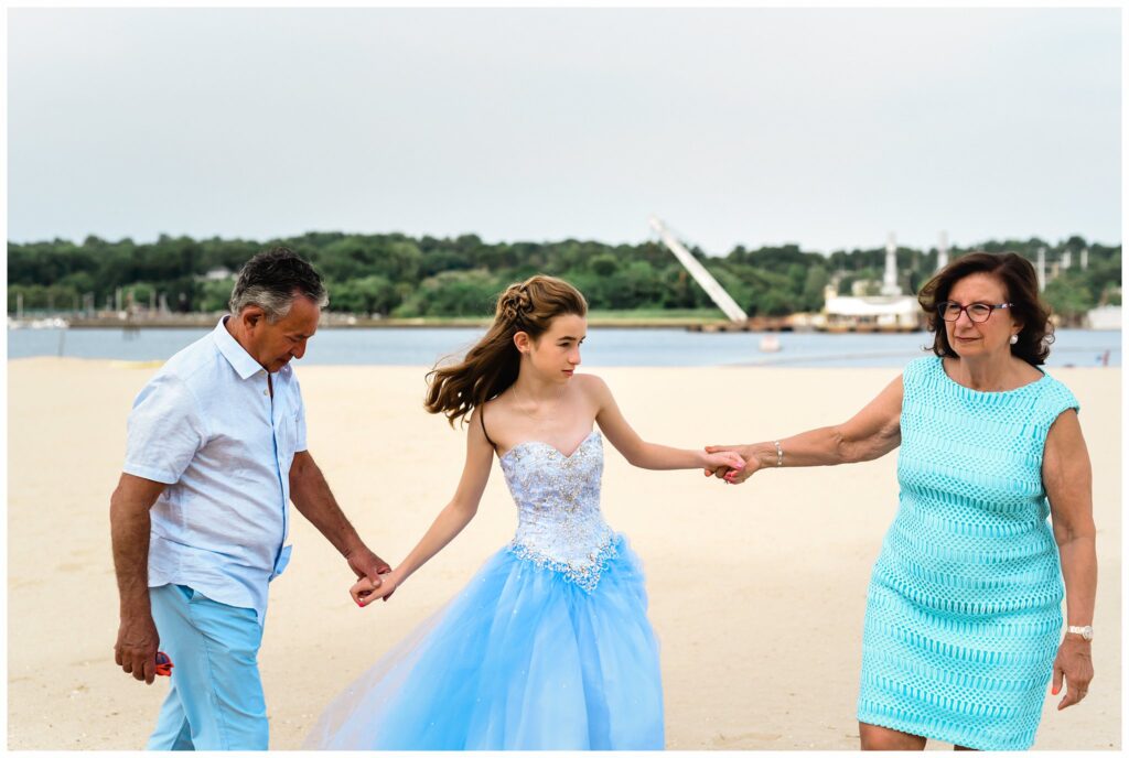 Long Island Beach Bat Mitzvah Photos in between moment