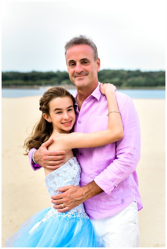 Long Island Beach Bat Mitzvah Photos with dad