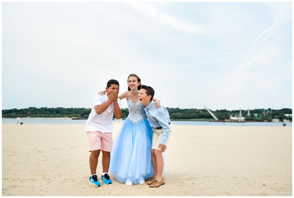 Long Island Beach Bat Mitzvah Photos laughs