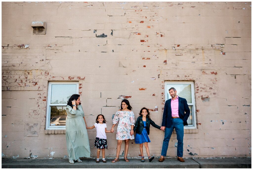 Urban Bat Mitzvah Family Photos brick wall