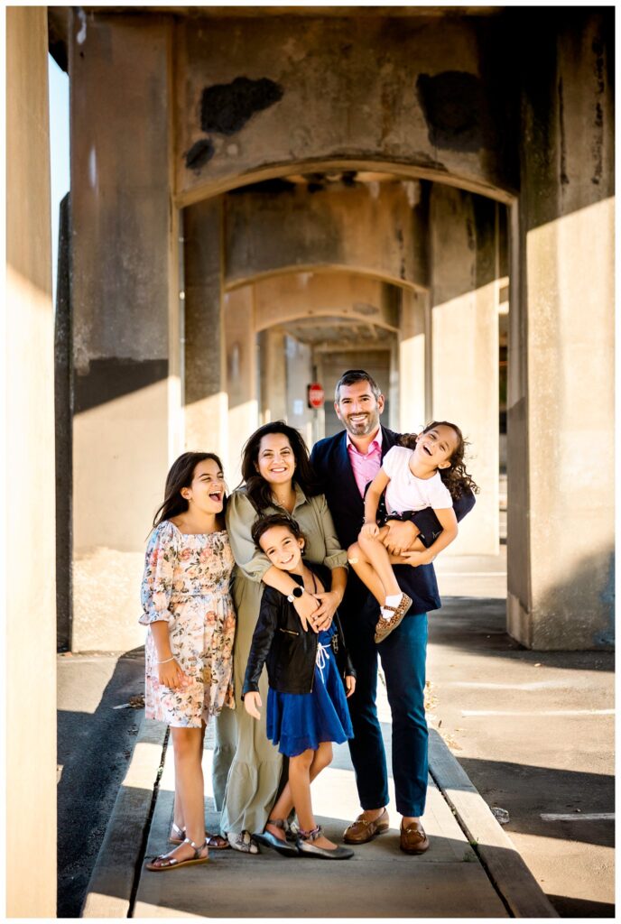 Urban Bat Mitzvah Family Photos architecture arches