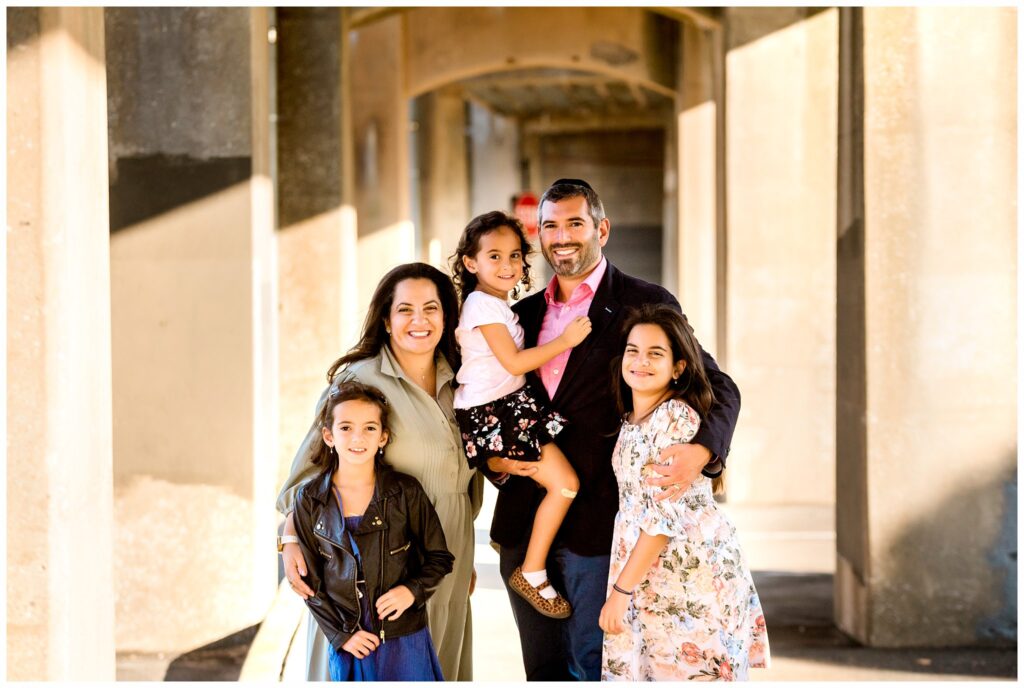 Urban Bat Mitzvah Family Photos under the train tracks