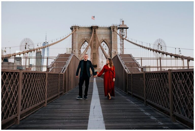 Brooklyn Bridge Engagement Photos architectural