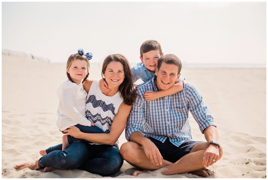 Ocean Beach Club Atlantic Beach Family Photos sitting on the beach