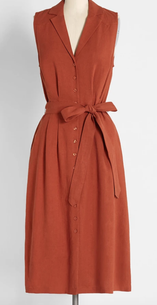 ModCloth Shirtdress rust color