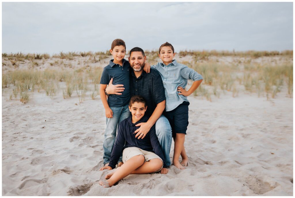 Lido Beach Family of 5 Photos dad and his boys