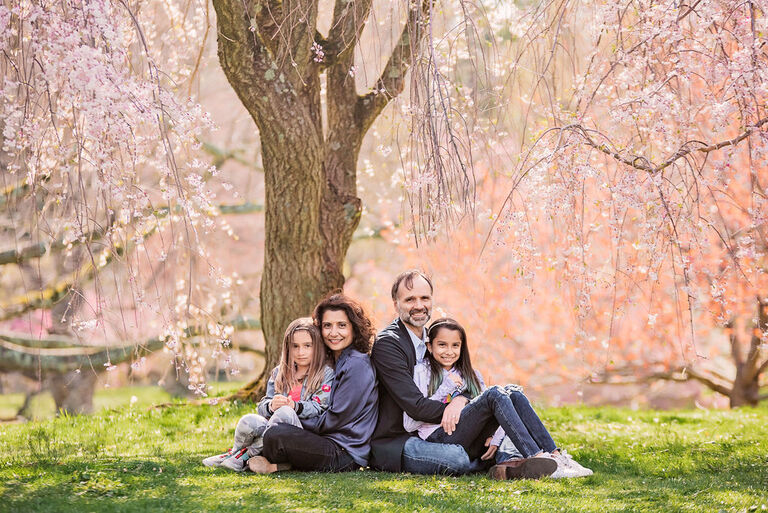 Planting Fields Family Photos cherry blossoms