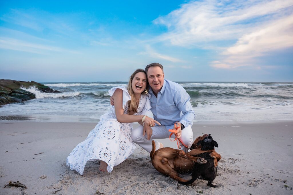 dog portraits Long Beach Long Island blue sky