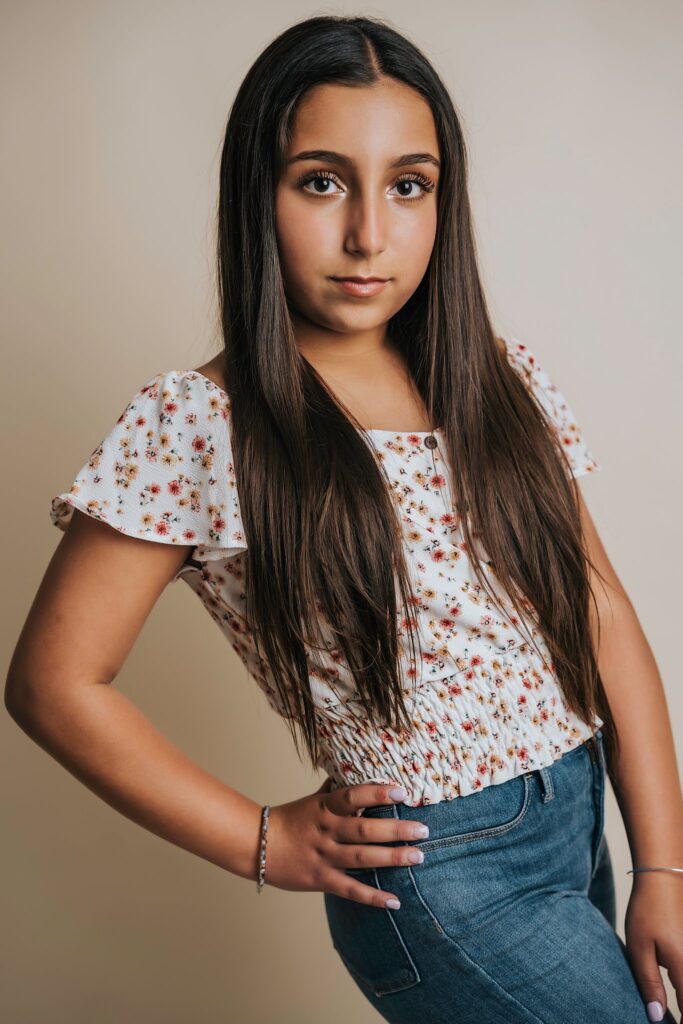 Long Island Dance Competition Head Shots warm backdrop