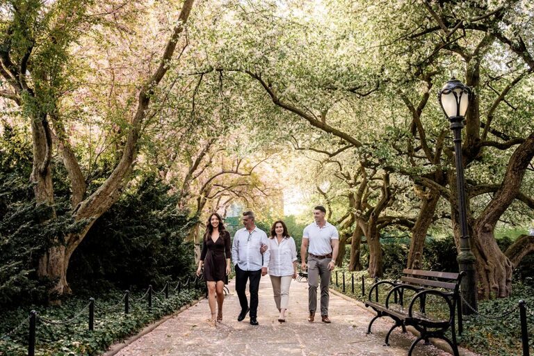 Adult Children Family Photos Central Park tree tunnel