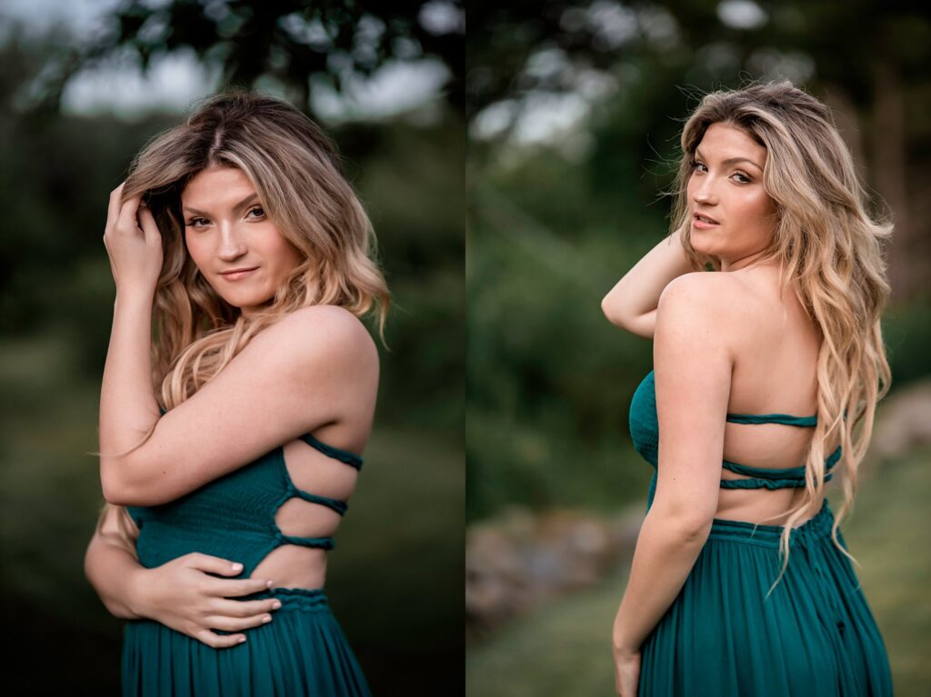 Long Island Senior Photos green dress