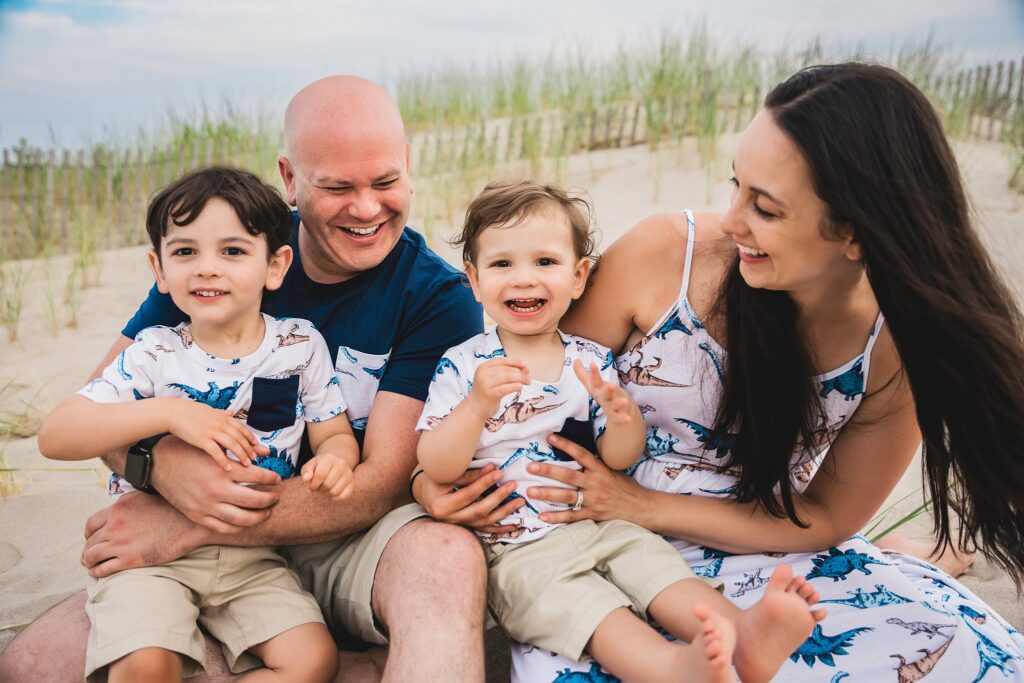 Oceanside Family Photos in Long Beach snuggling pose