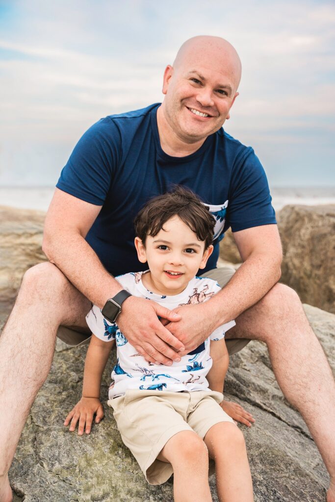 Oceanside Family Photos in Long Beach in the sand