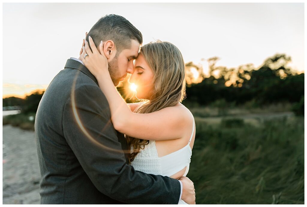 Howard beach couple beach engagement photos sunflare