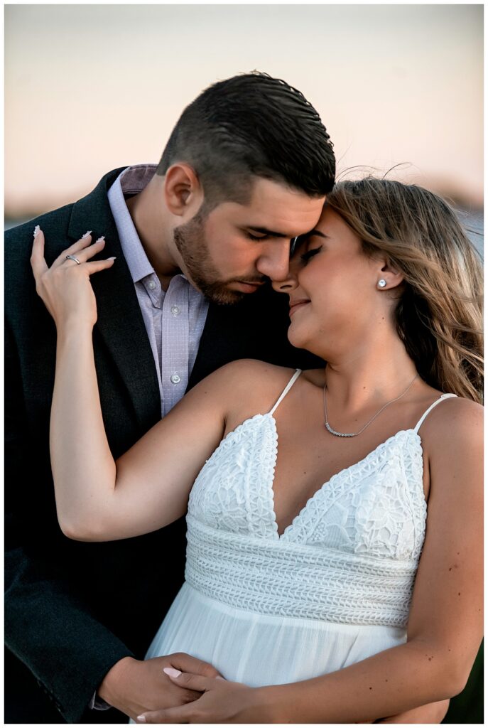 Howard beach couple beach engagement photos intimate