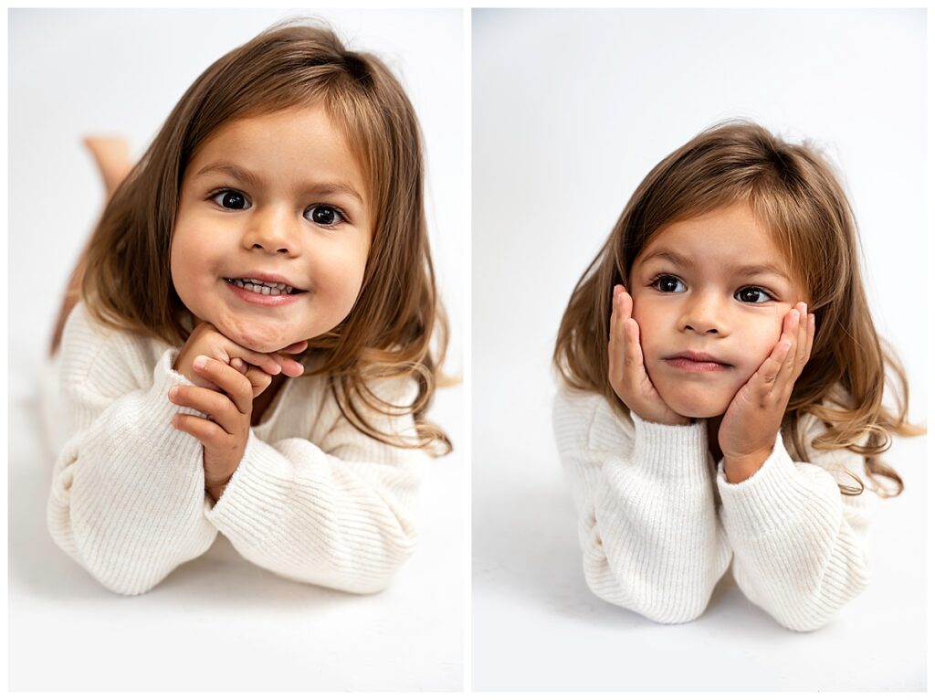 little kid headshots Long Island Talent white backdrop