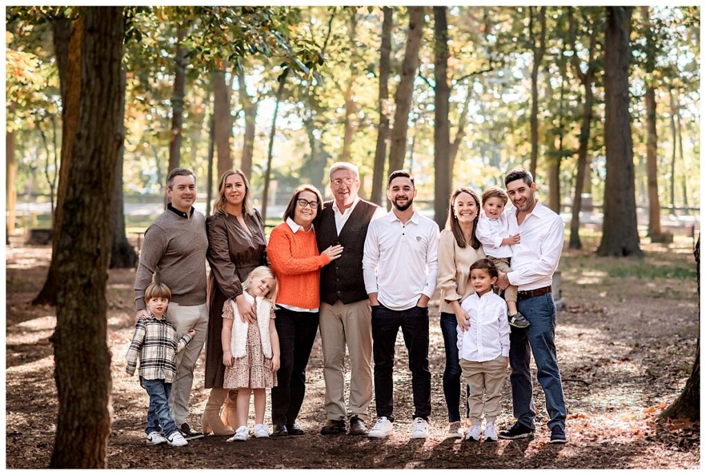 The Whole Big Family Together for Playful Photos in the trees