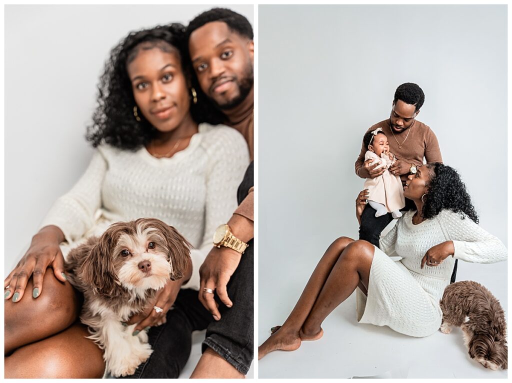 Long Island Studio High End Minimalist Family Portraits white backdrop