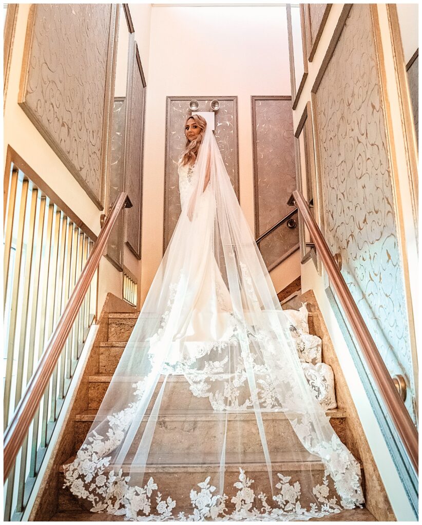 New York City November Wedding showing off dress