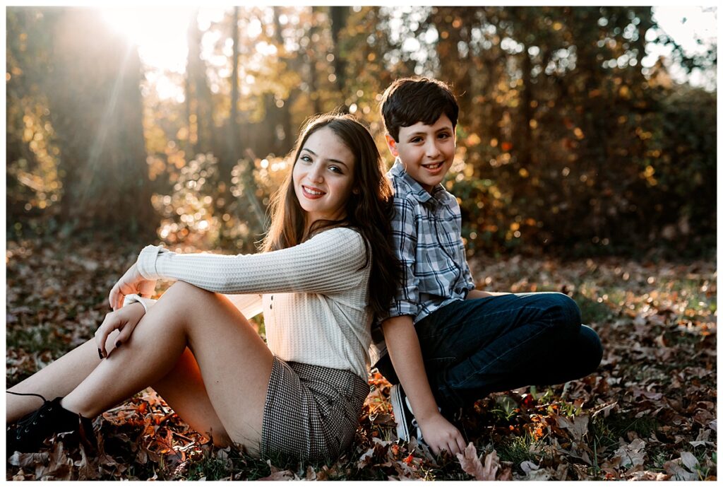 The best portrait photographer on long island autumn brother and sister
