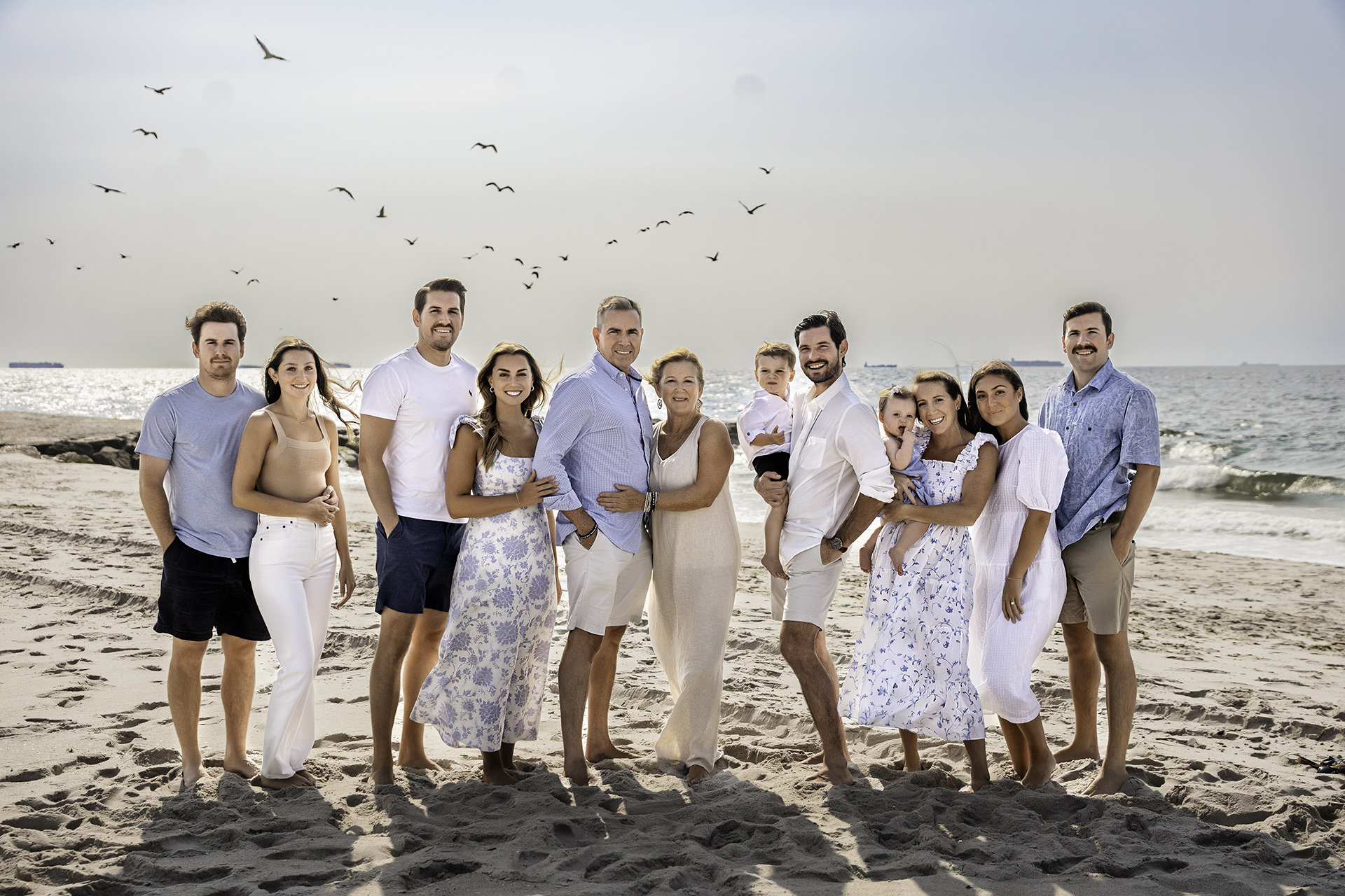 Long Island Beach Family Photographer extended family beach