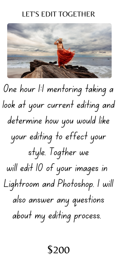 Transformative One on One Mentoring for Photographers editing