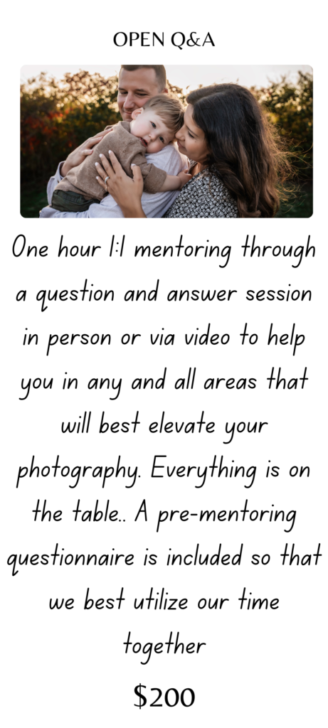 Transformative One on One Mentoring for Photographers Q&A
