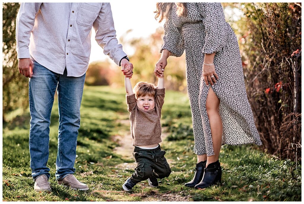 Playful Family Photos with Sweet Toddler in motion