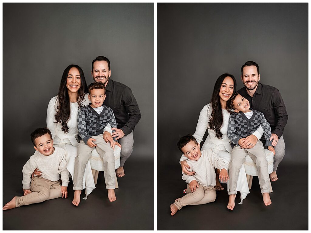 Sweet and Simple Family Photos in the Studio together