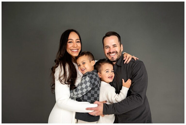 Sweet and Simple Family Photos in the Studio big hug