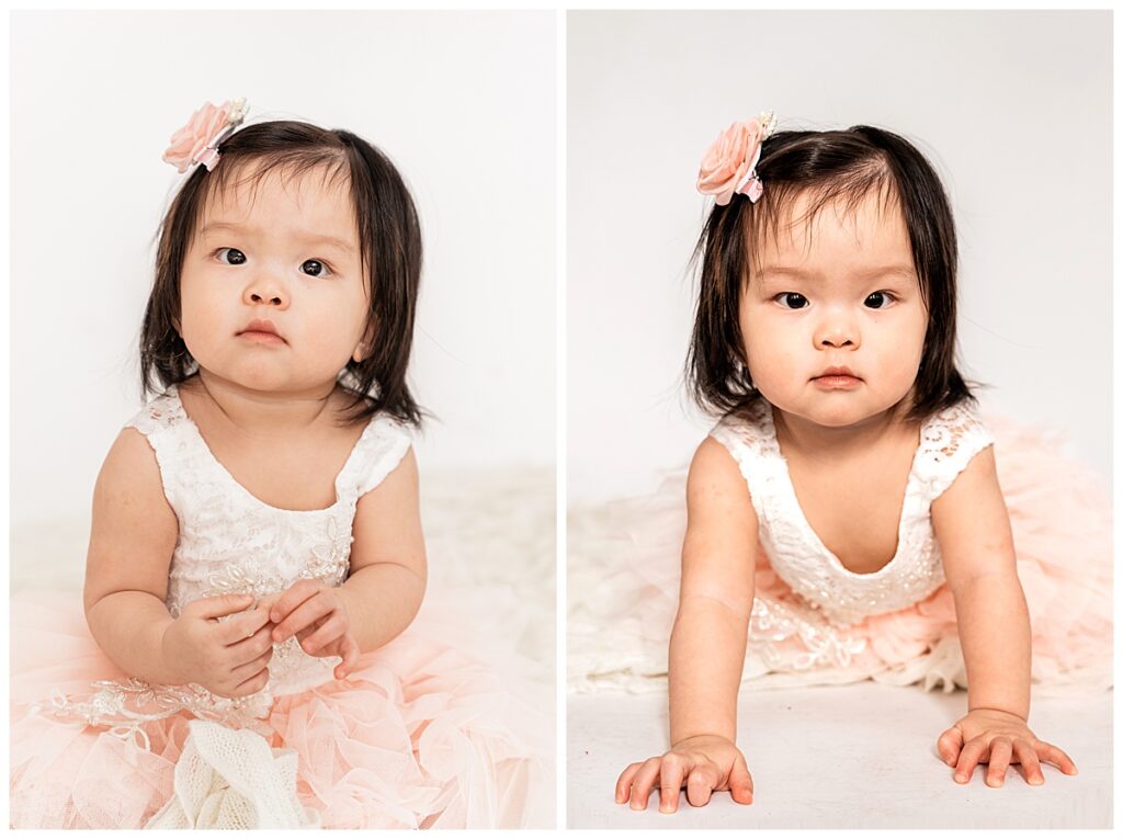Light and Bright Family Photos in the Studio baby girl