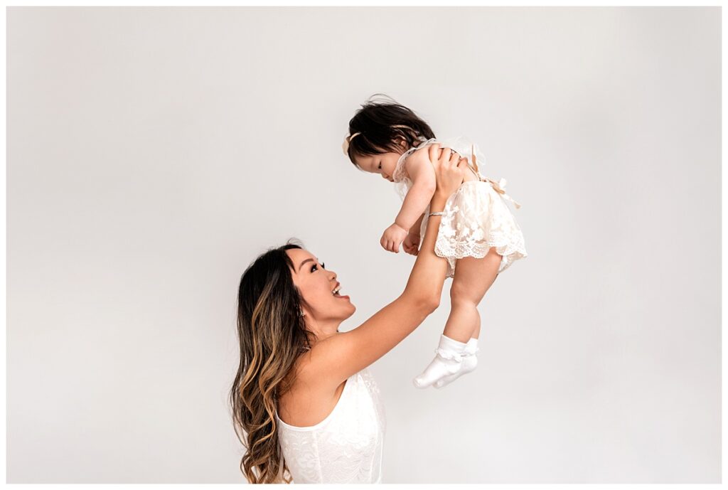 Light and Bright Family Photos in the Studio in the air