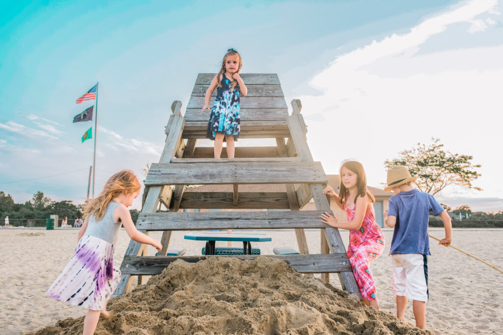 Adorable Little Cousins Playing on the Beach at Sunset Favorite Friday