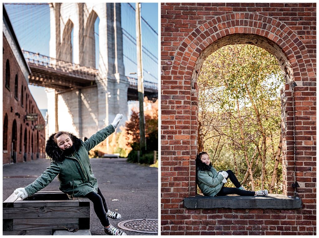 An Easy Going Family Session at Brooklyn Bridge Park playful kid