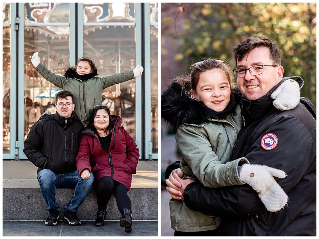 An Easy Going Family Session at Brooklyn Bridge Park mom and dad