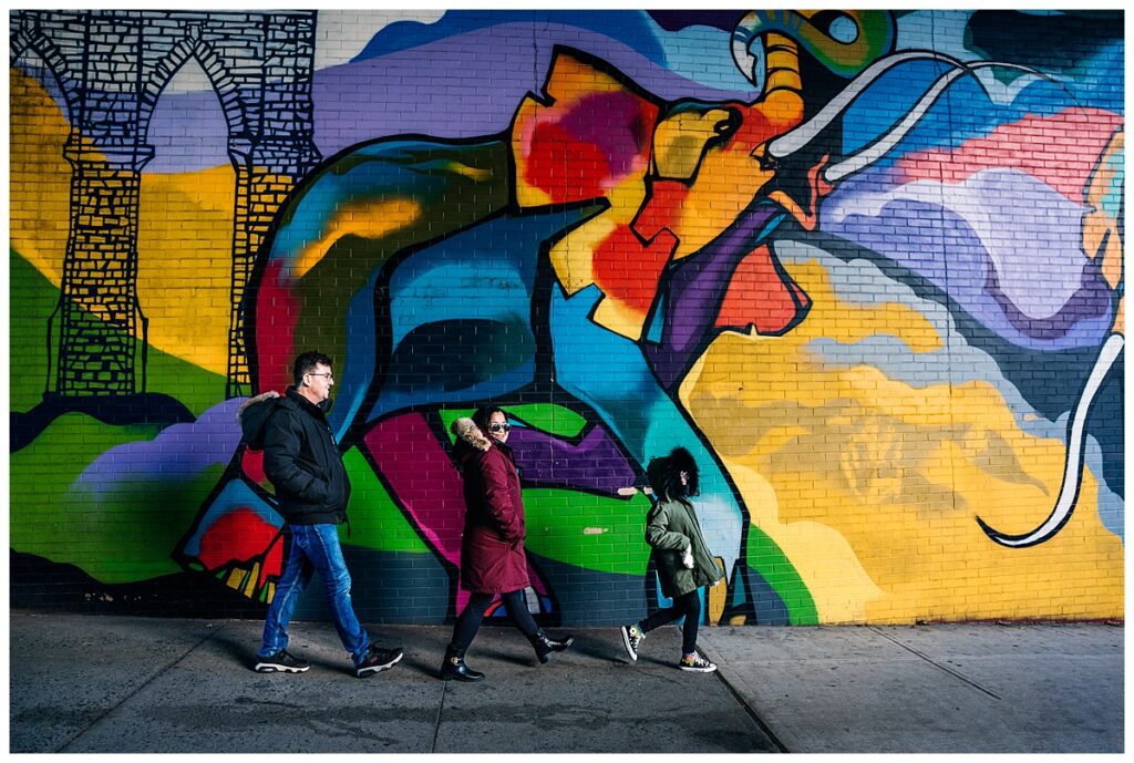 An Easy Going Family Session at Brooklyn Bridge Park street art