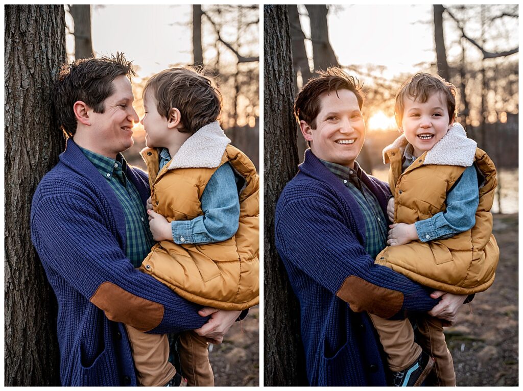 Sweet Family Photos with New Baby Bump dad and son