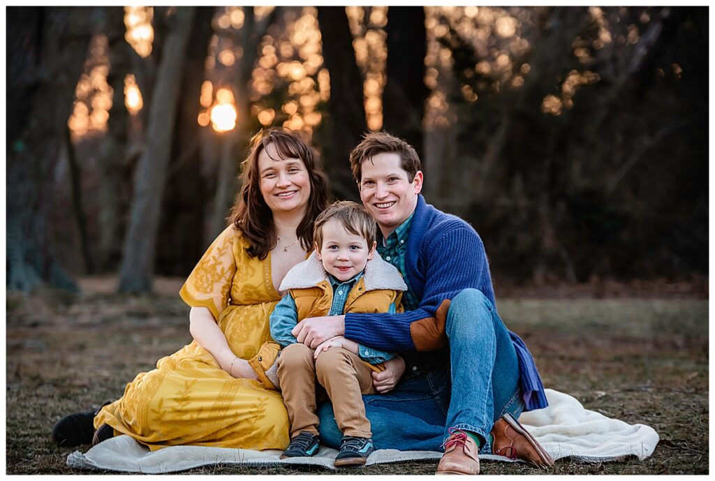 Sweet Family Photos with New Baby Bump family of three