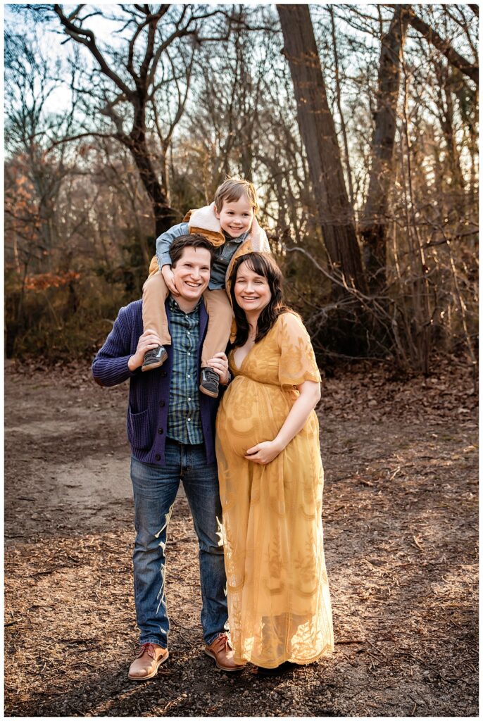 Sweet Family Photos with New Baby Bump standing pose
