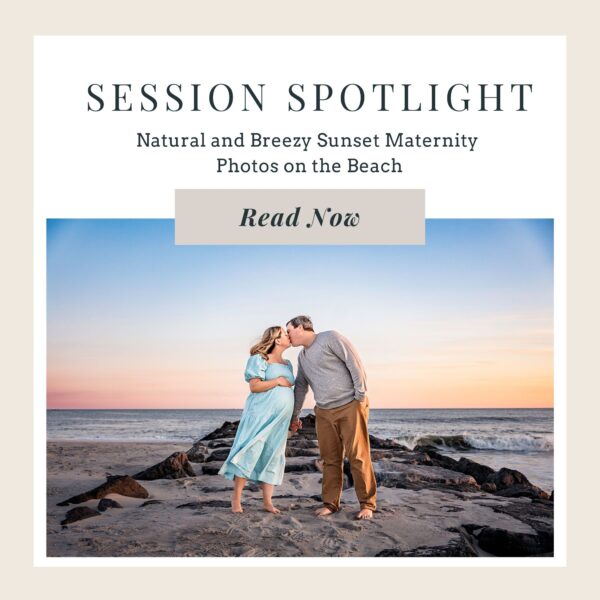 Natural and Breezy Sunset Maternity Photos on the Beach session spotlight