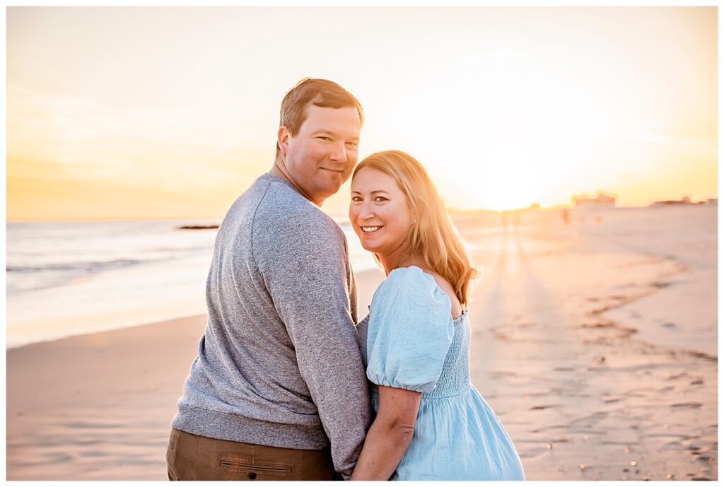 Natural and Breezy Sunset Maternity Photos on the Beach light and bright