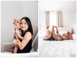 Warm Family Photos at Home in the Cold Winter bedroom