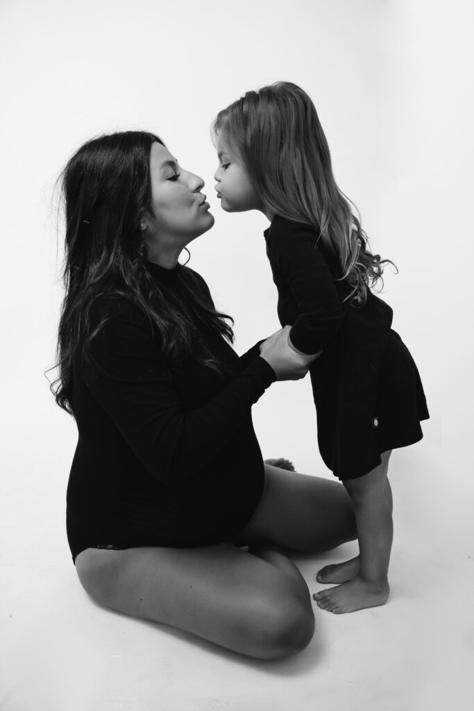Dreamy Mommy and Me Maternity Photos in the Studio pinterest